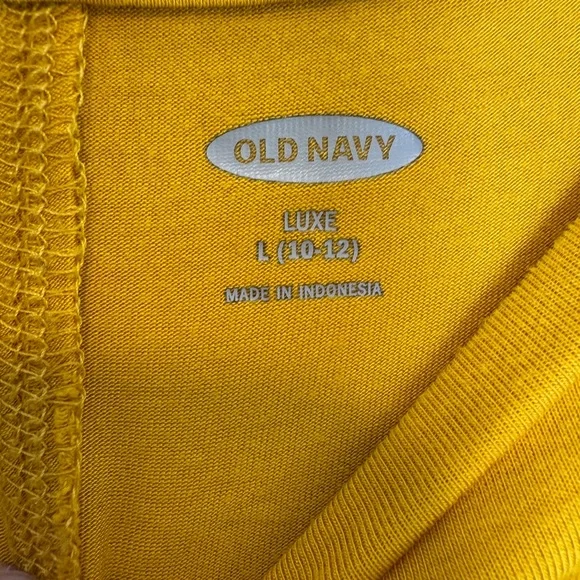 Old Navy Luxe Mustard Yellow Long Sleeve Top Girls Juniors Size L Large 10-12 - Picture 3 of 4